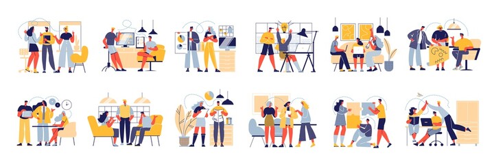 Fototapeta premium Team Workers Icons Collection