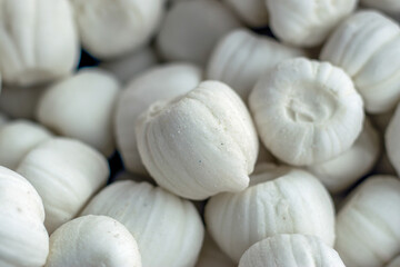 Marshmallow or kodma sweet food and it is a closeup street foods