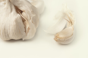 large white organic garlic cloves from grandmother's garden