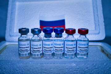 sputnik V, set of vaccines ready to be transported cold for use