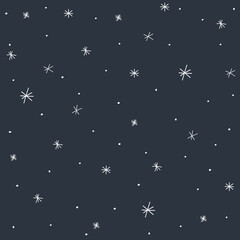 Naklejka premium Pattern with night sky and stars