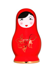 Traditional Russian matryoshka doll isolated on white