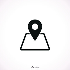 Map vector icon. Make your own custom location pin icon.  Vector icon for contact web page