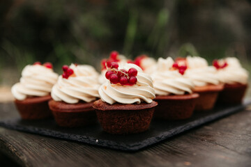 Red currant cupcake summer fresh dessert