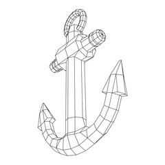 Nautical sea ship anchor vector