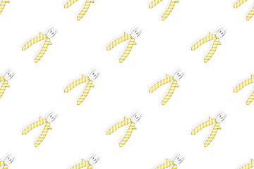 Pliers seamless pattern. Metal pliers with rubber striped grips. Background made of tools. 