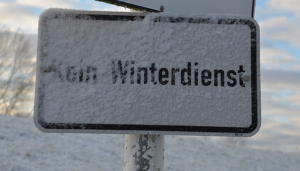 Schild - Kein Winterdienst