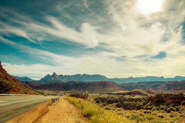view of large cliffs 