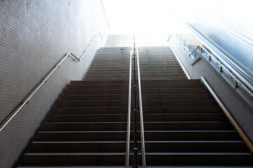 Railway staircase, metro staircase, staircase, empty, nobody