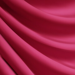 Red Satin Silky Cloth Fabric Textile Drape with Crease Wavy Folds background.With soft waves and,waving in the wind Texture of crumpled paper. object ,illustration. eps 10
