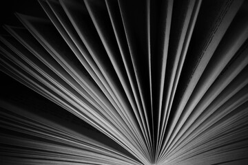Abstract photo of book pages in the dark
