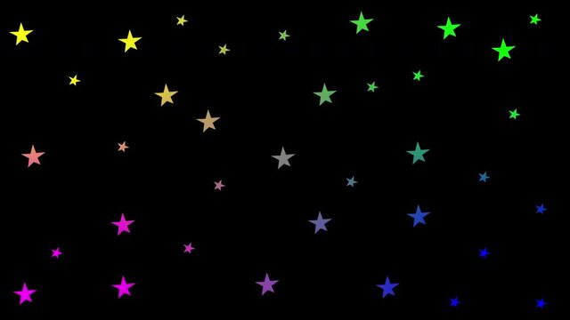 2d Cartoon Stars in 4K resolution. Pre-rendered with green background (screen) and alpha luma key. Hand Drawn cartoony graphic element for background tv or digital content