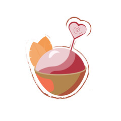 Sticker, tag, illustration ice cream ball