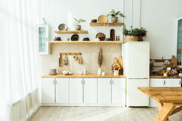 Obraz na płótnie Canvas Zero waste home concept. Eco friendly kitchen kitchen interior