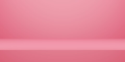 Fototapeta premium 3D illustration of pink empty studio room, product background, template mockup for valentine's day display. love concept