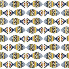Seamless pattern with colored fish.
