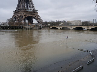 The Seine river in flood the saturday 6th February 2021.