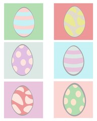 Easter eggs card set veclor pastel icon isolated logo cartoon cute happy holiday clip art