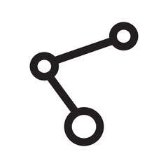 Share outline icon isolated on white background