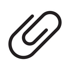 paperclip outline icon isolated on white background