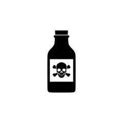 Flat poison bottle icon isolated on white background