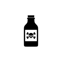 Flat poison bottle icon isolated on white background