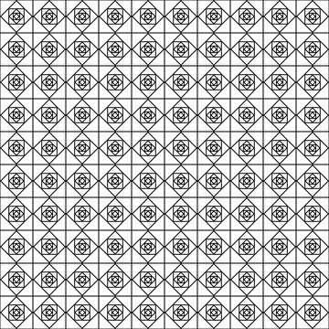 Outline geometric abstract background. Seamless pattern with repeated stylized line squares. Endless swatch. Vector.