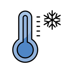 Cold temperature icon design colorline style