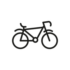Outline Vector Icon Bike Isolated On A White Background. Bike Icon Sign