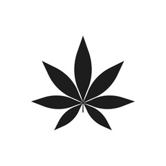 Marijuana leaf icon. Vector illustration. Flat design.