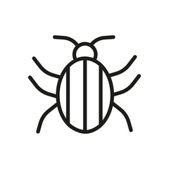 Outline Bug Line Icons Isolated On A White Background. Box Icons Sign