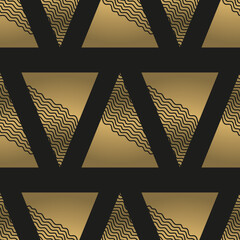 black art deco pattern with geometric pattern polygons