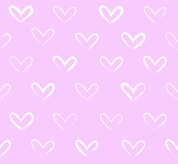 Hearts. seamless pattern. Valentine's Day. Hand drawing illustration. Flat illustration