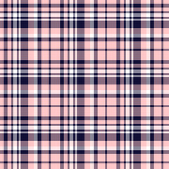 Plaid seamless pattern. Vector background of textile ornament. Flat fabric design.