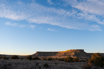 Fototapeta na wymiar A mesa in northern New Mexico at sunrise.