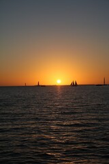 Fototapeta na wymiar Sunset on Holiday in Key West Mallory Square, Florida USA
