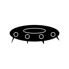 Alien flying saucer icon. UFO eps ten