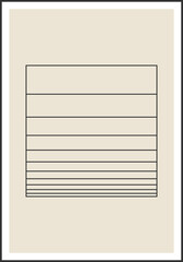 Minimal 20s geometric design poster, vector template with primitive shapes