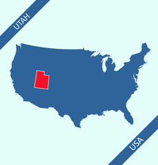 Utah highlighted on USA map
