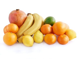 multicolor various fruits from tropical climate