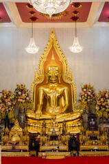 Gilded Buddha statue near Wat Traimit, Bangkok, Thailand