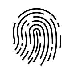 Fingerprint icon. Black thumbprint icon. Vector illustration