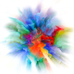 Fototapeta na wymiar Emergence of Color Splash Explosion