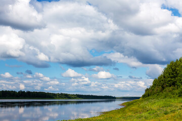 clouds and a river in the forest