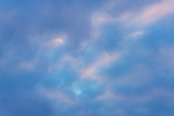 blurred purple blue clouds in the sky