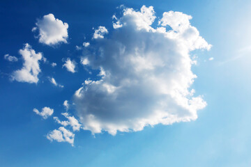 Naklejka na ściany i meble cloud heart in the blue sky