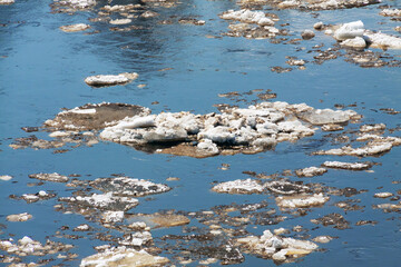 ice drift on the river