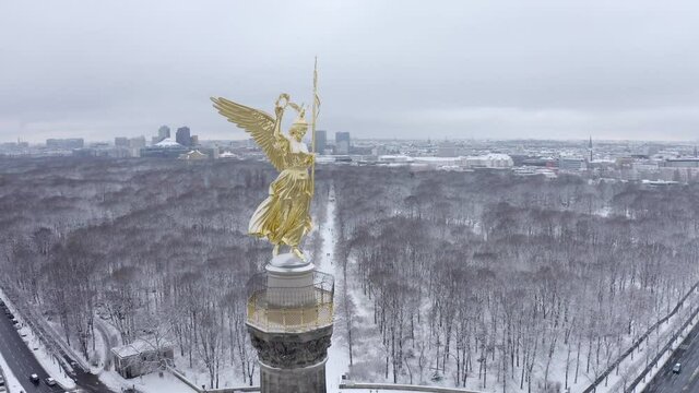 The Victory Column (Siegess&auml;ule) in Berlin, Germany. 2021	