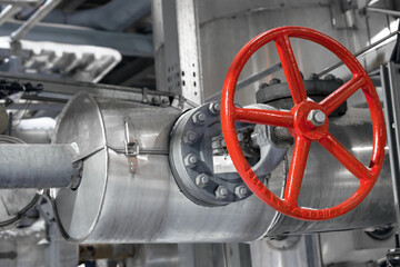 red process valve is open for natural gas supply
