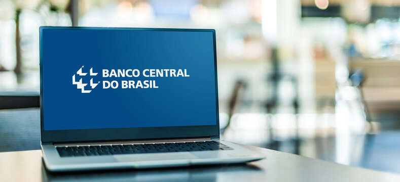 Laptop Computer Displaying Logo Of Banco Central Do Brasil